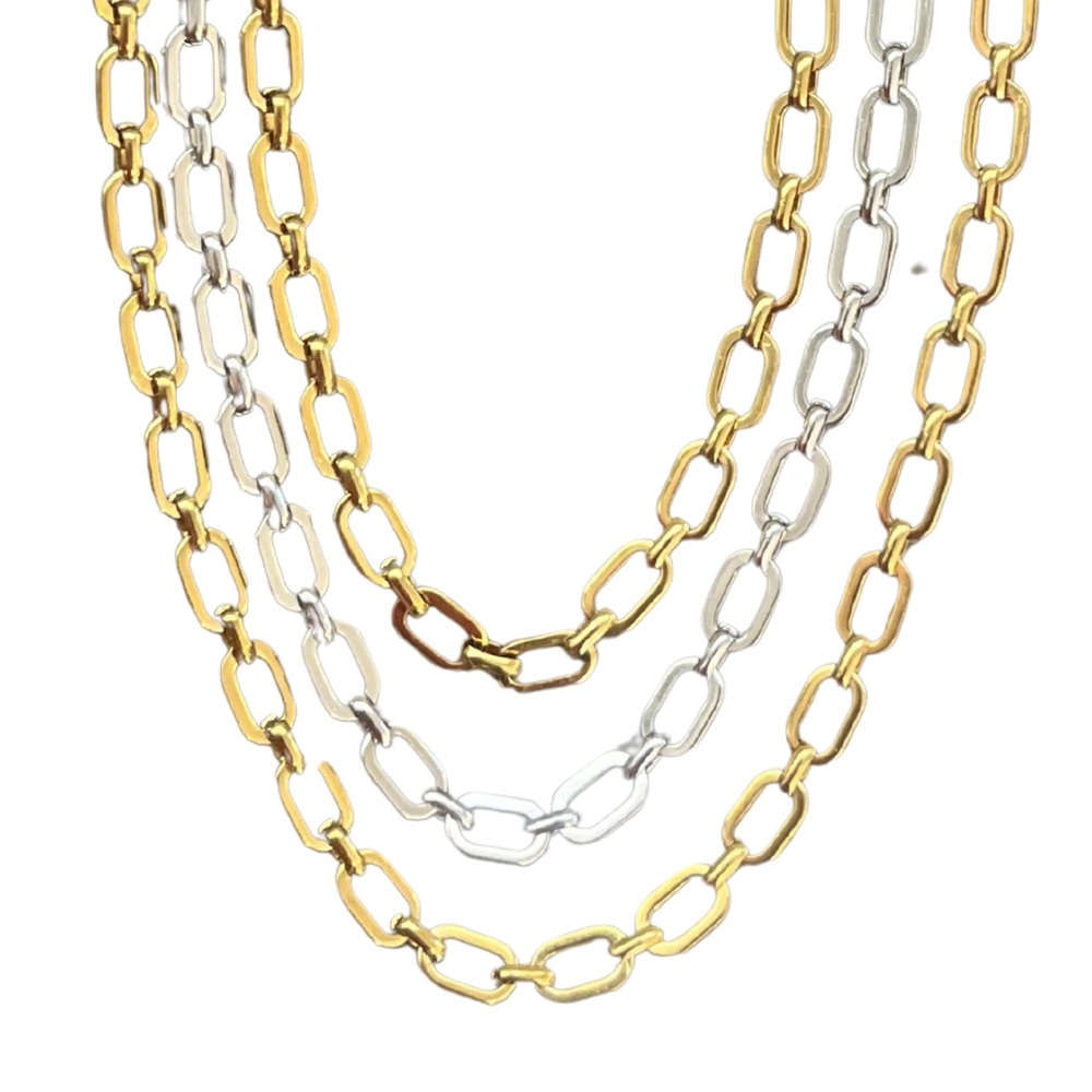 NWT Gina Carmen “Lucy” Gold and Silver Chain Necklace - Picture 1 of 5